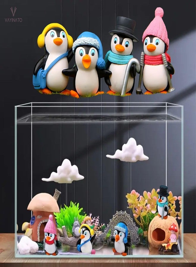 VAYINATO® 4 Pcs Miniature Penguin Ornament Cute Resin Toys for Aquarium Fish Tank Decoration and Desk, Terrarium, Cake and Indoor DIY Decorations by Petzlifeworld - Image 1